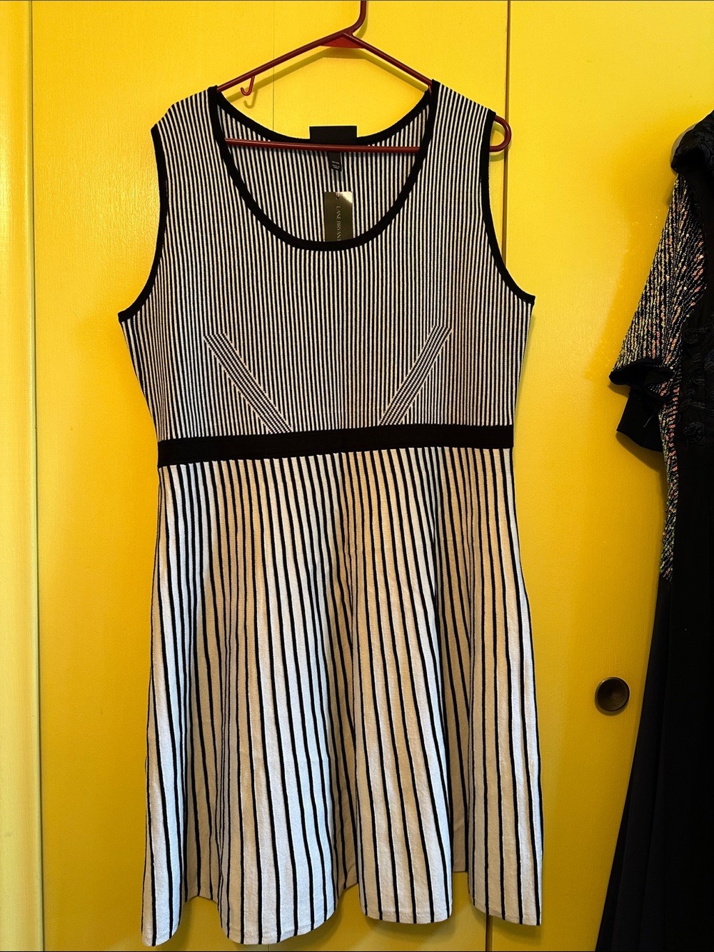 Lane Bryant Black and White Striped Sweater Dress Size 18/20